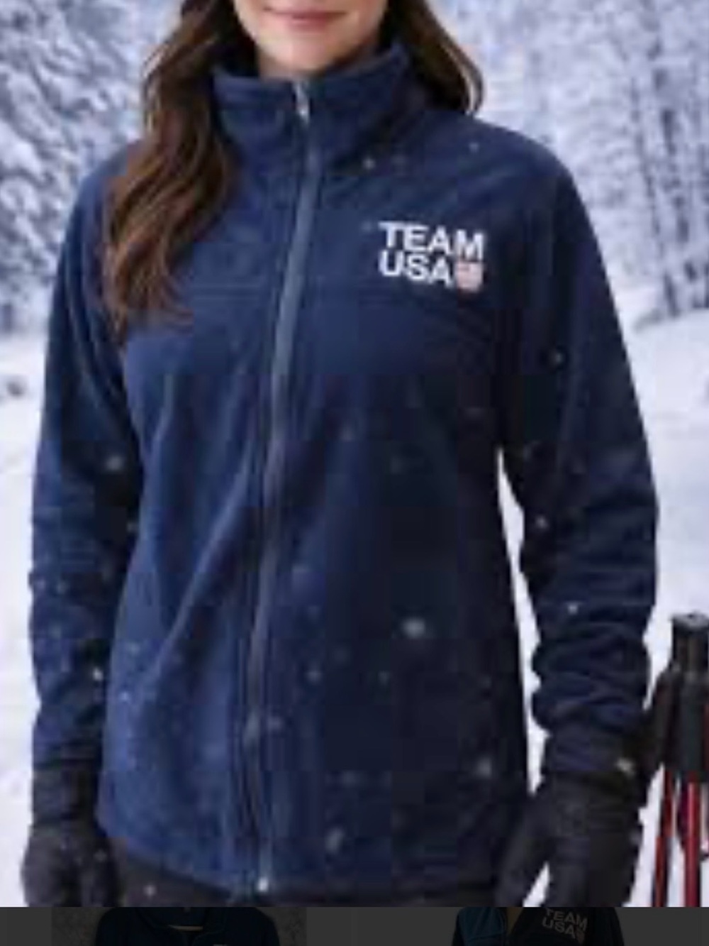 Team USA Navy Fleece Jacket for Women (fits like XL)